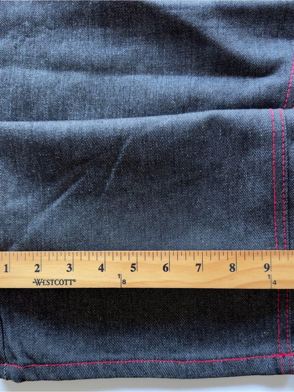 NWT Ablanche Men's Blue Jeans Red Accents Size 42x32 100% Cotton Straight Y2k - Picture 3 of 10
